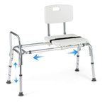 Sliding Transfer Bench with Adjustable Height for Bathtub