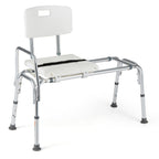 Sliding Transfer Bench with Adjustable Height for Bathtub