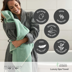 Bamboo Cotton Spa Towel Set - Viscose from Bamboo + Cotton - 6pc Set - Seaglass