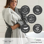 Bamboo Cotton Spa Towel Set - Viscose from Bamboo + Cotton - 6pc Set - Stone