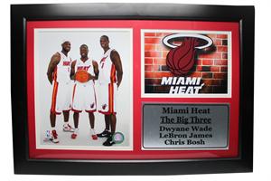 12X18 Photo Stat Frame  Miami Heat  Inch The Big Three Inch
