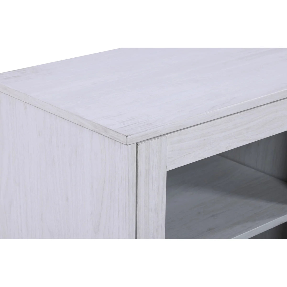 Summit 70W White Walnut Finish TV Stand Console with Fireplace