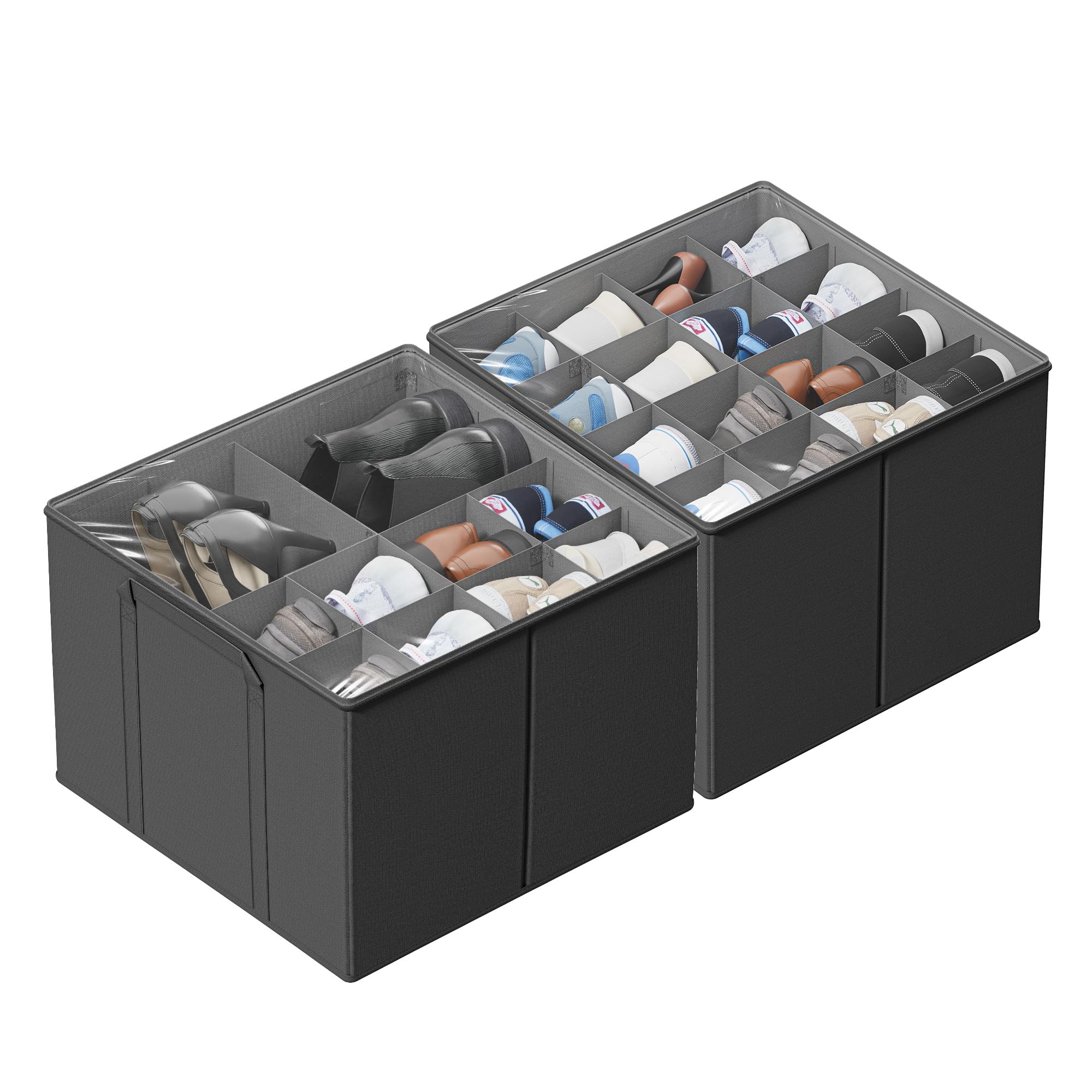 Suoco adjustable shoe storage bins