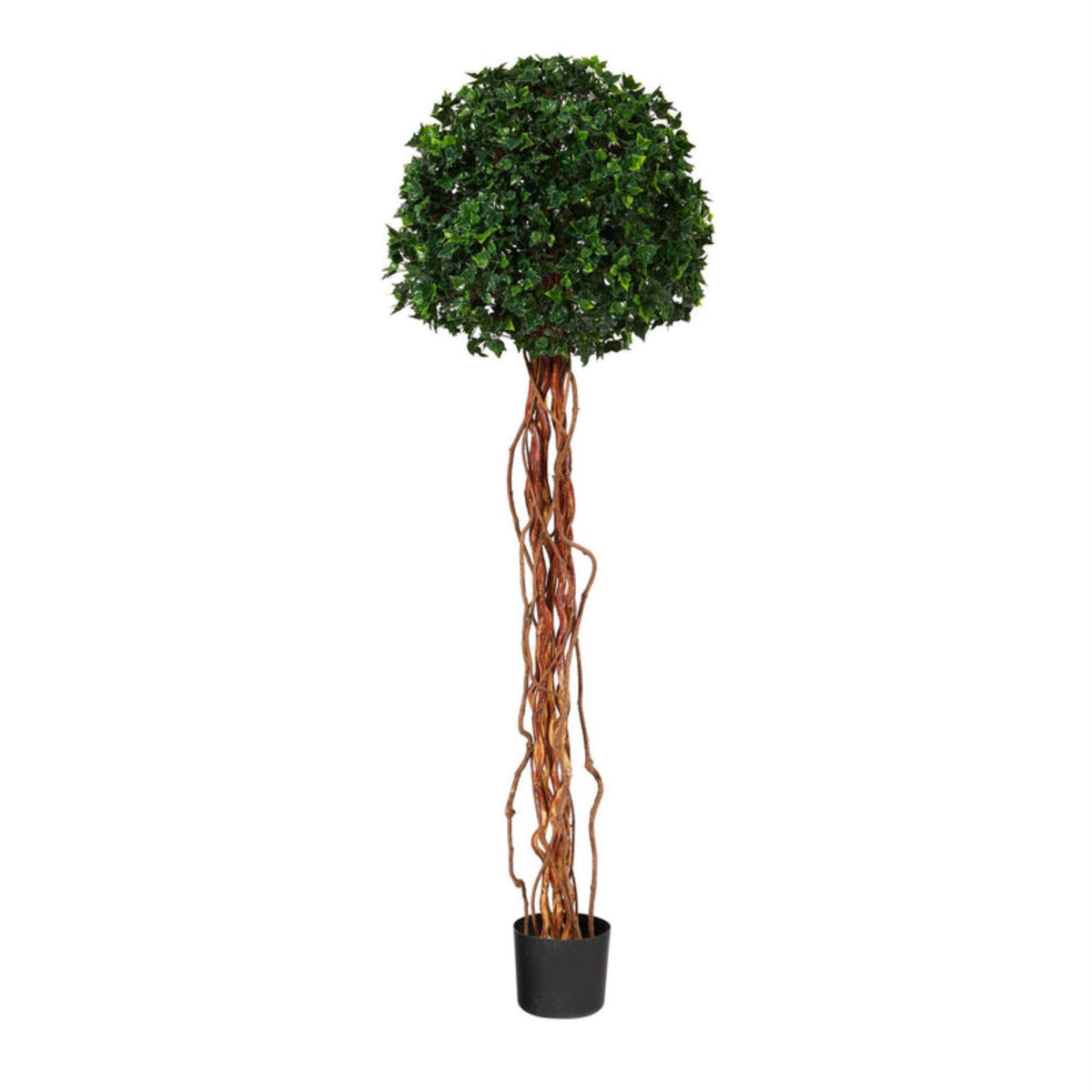 5.5 English Ivy Single Ball Artificial Topiary Tree With Natural Trunk Uv Resistant (Indoor/Outdoor)