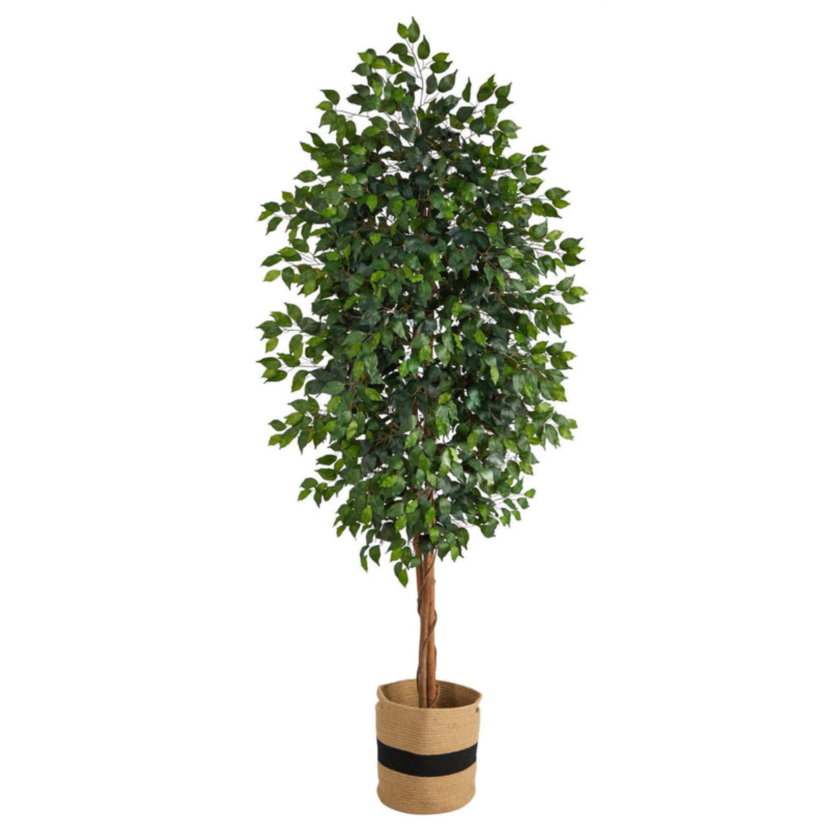 8 Ficus Artificial Tree In Handmade Natural Cotton Planter