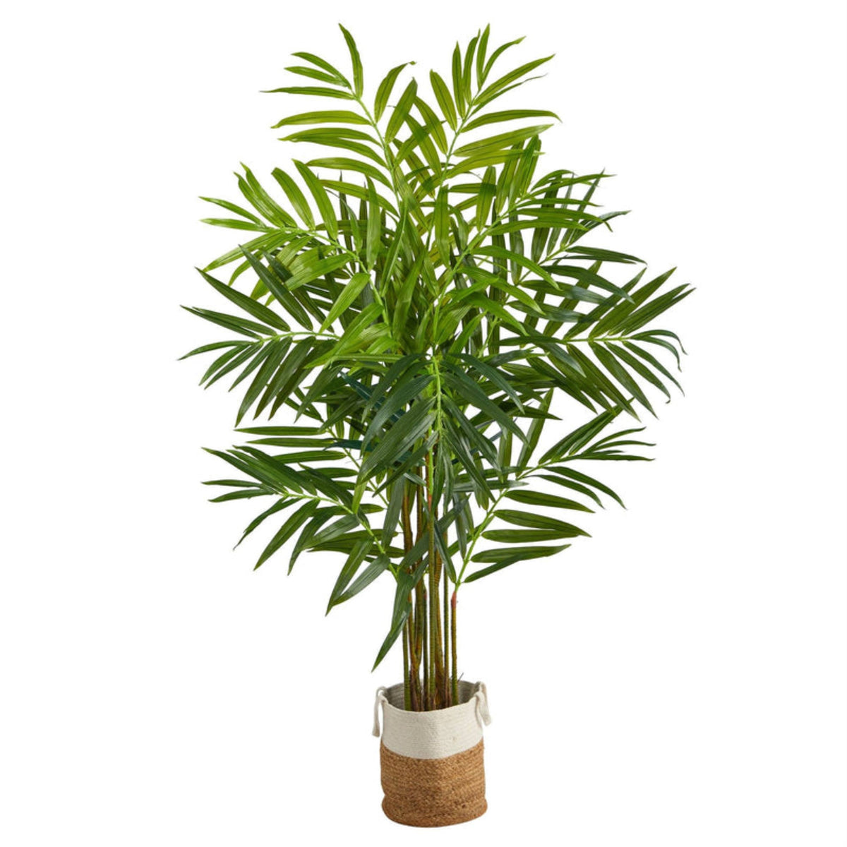 8 King Palm Artificial Tree With 12 Bendable Branches In Handmade Natural Jute And Cotton Planter