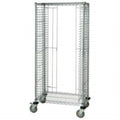 Tray Cart, mobile, full size, 30W x 21D x 69H, side loading, holds (31) trays, casters, chrome plated finish, NSF
