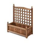 Natural Fir Wood Outdoor Garden Planter Box with 30-inch High Trellis