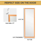 Gold Full Length Bedroom Mirror with Over the Door or Wall Mounted Design