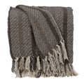 Parkland Collection Jax Casual Brown 52 Inch  X 67 Inch  Woven Handloom Throw
