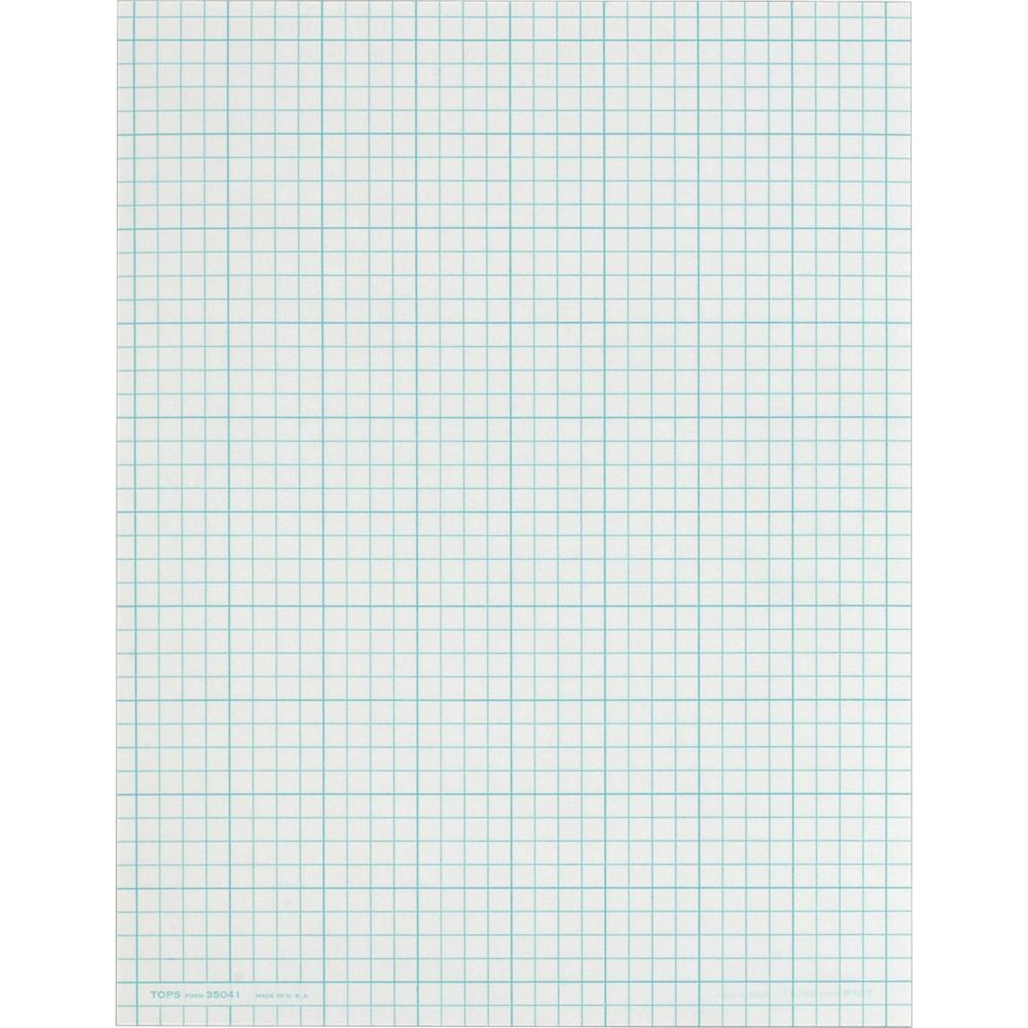 Tops Cross Section Pad - Letter - 50 Sheets - Glue - Both Side Ruling Surface - 20 Lb Basis Weight - Letter - 8 1/2 X 11 - White