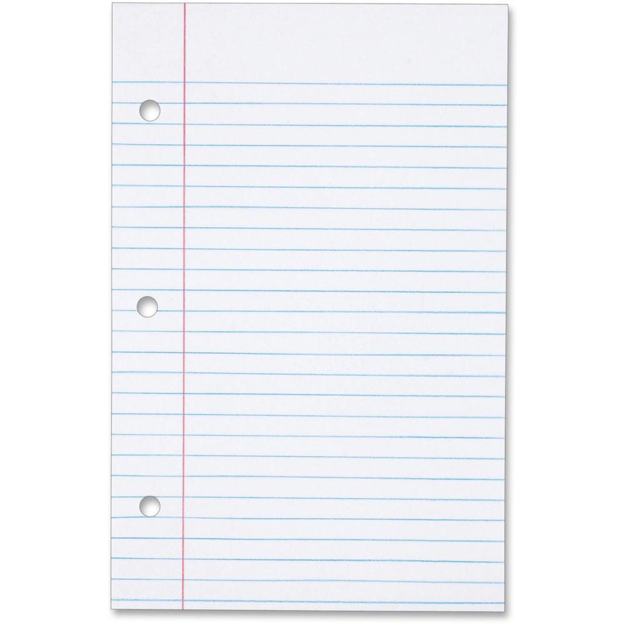 Tops 62304 Filler Paper - 100 Sheets - 0.31 Ruled - Ruled Red Margin - 20 Lb Basis Weight - 5 1/2 X 8 1/2 - Bright White Paper -