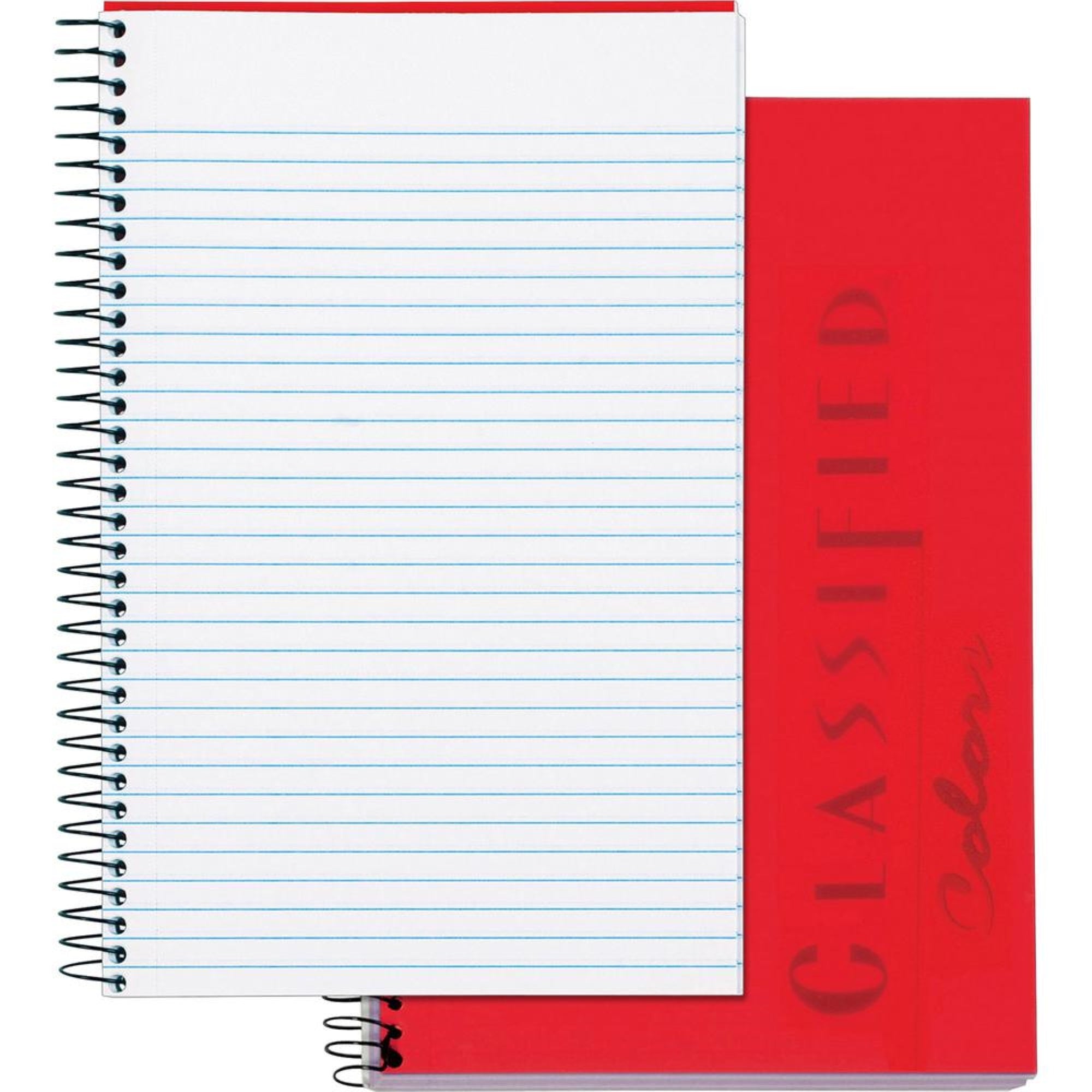 Tops Classified Business Notebooks - 100 Sheets - Coilock - 20 Lb Basis Weight - 5 1/2 X 8 1/2 - White Paper - Rubyplastic Cover