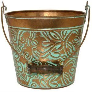 Robert Allen 212018 12 In. Floral Planter  Vintage Copper