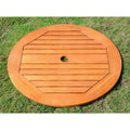 Royal Tahiti Outdoor 20 Round Lazy Susan with Umbrella Hole -Brown Stain