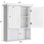 Bathroom Wall Mount Medicine Cabinet with Open Storage Shelf in White