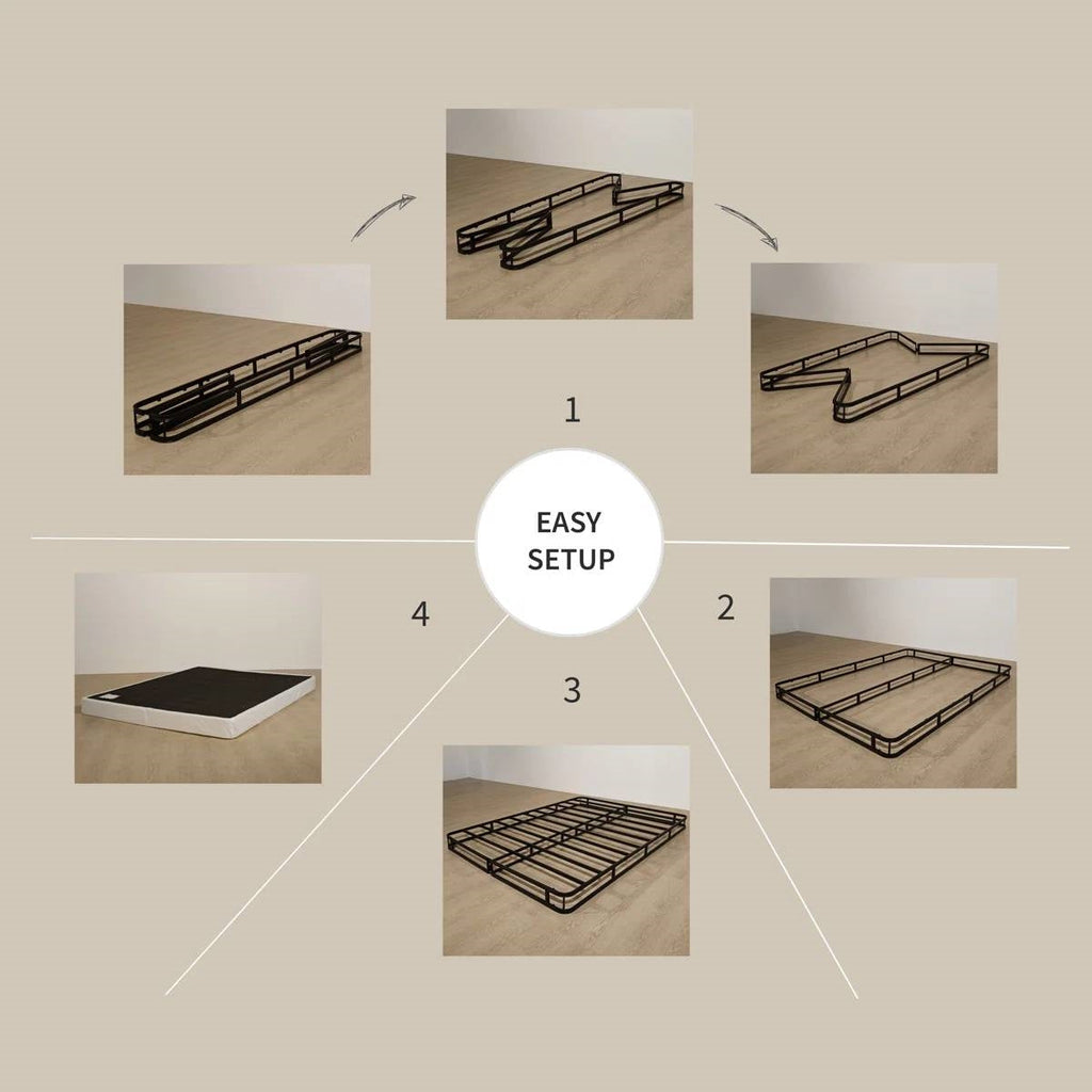 Twin size 8-inch Metal Frame Box-Spring Mattress Foundation with Cover