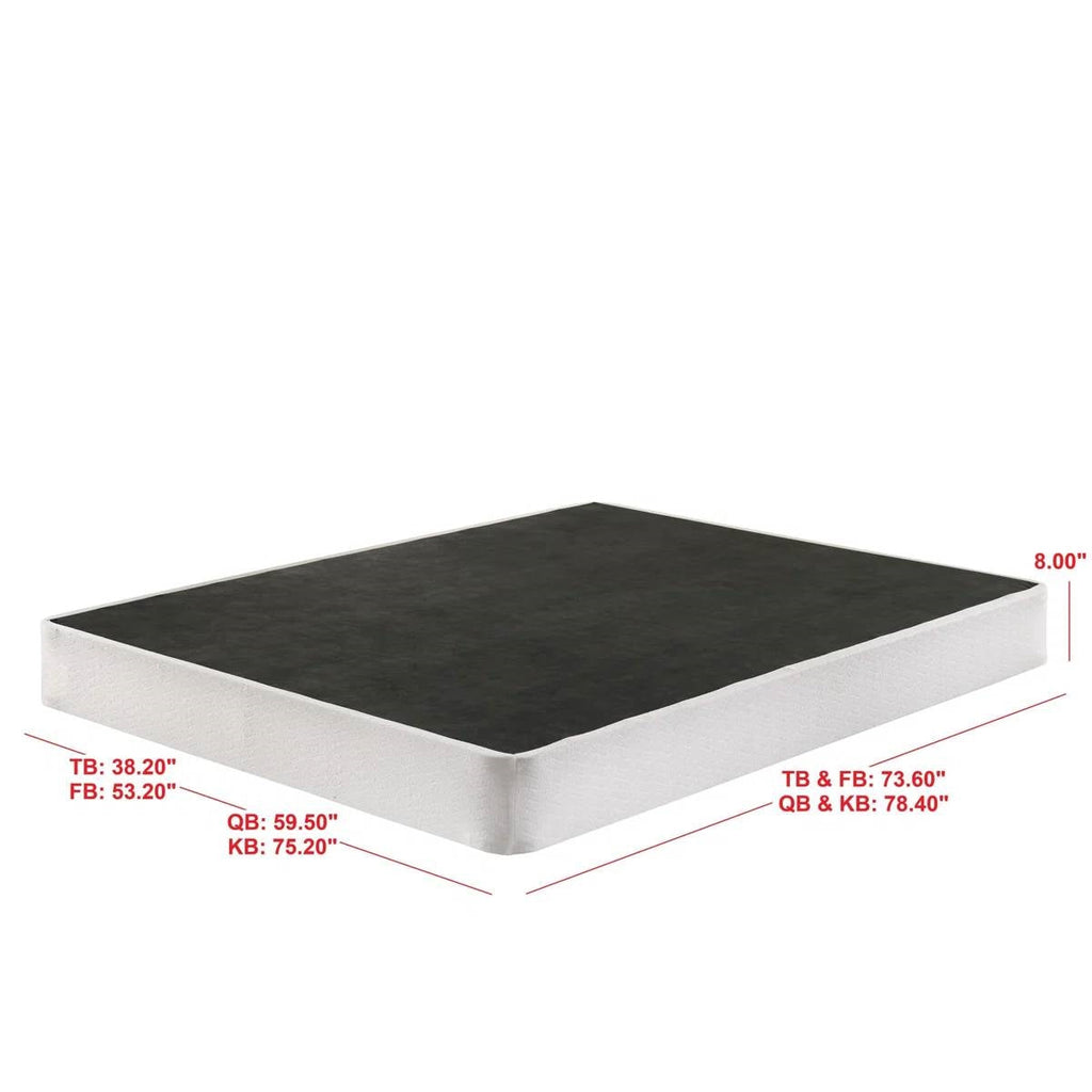 Twin size 8-inch Metal Frame Box-Spring Mattress Foundation with Cover