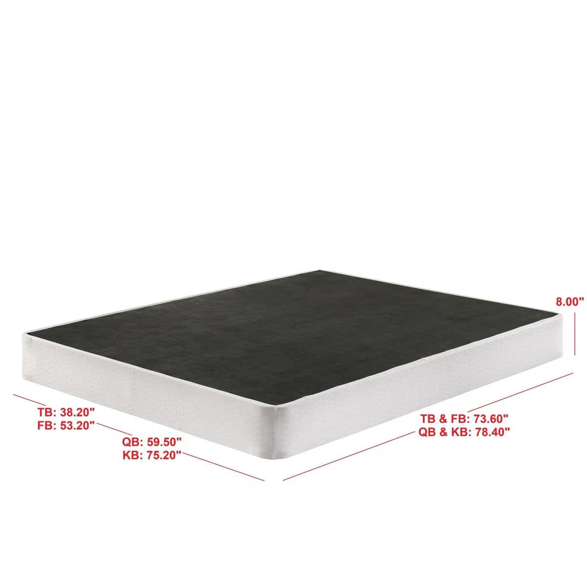 Twin size 8-inch Metal Frame Box-Spring Mattress Foundation with Cover