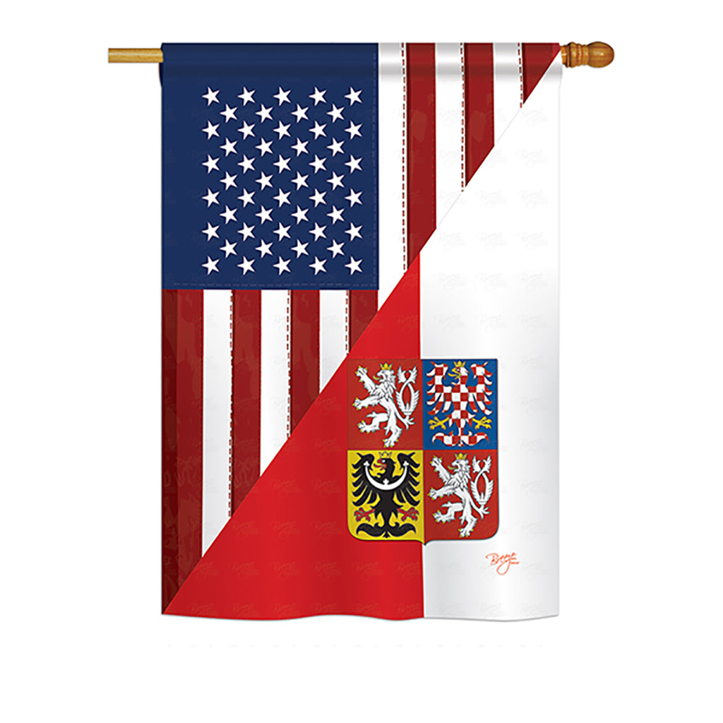 Breeze Decor Bd-Fs-H-108391-Ip-Bo-Ds02-Us Us Czech Friendship Flags Of The World Everyday Impressions Decorative Vertical House