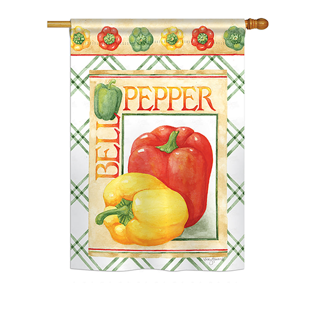 Breeze Decor Bd-Vg-H-117040-Ip-Bo-Ds02-Us Bell Pepper Food - Everyday Vegetable Impressions Decorative Vertical House Flag - 28