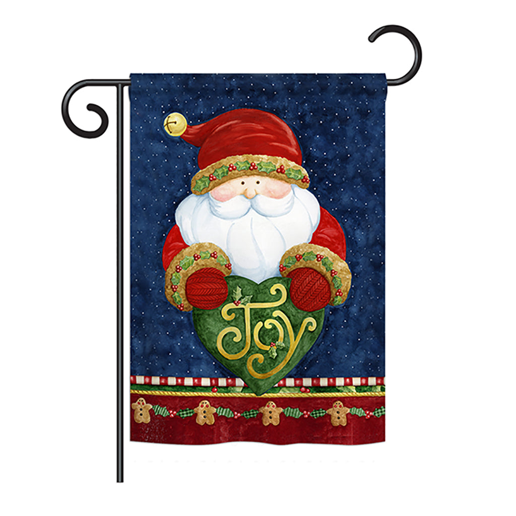 Breeze Decor Bd-Xm-G-114135-Ip-Bo-Ds02-Us Santa Holding Joy Heart Winter - Seasonal Christmas Impressions Decorative Vertical Ga