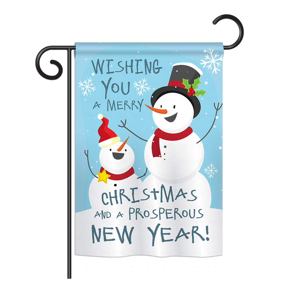 Breeze Decor Bd-Xm-G-114146-Ip-Bo-Ds02-Us Snowman Wishing You Winter - Seasonal Christmas Impressions Decorative Vertical Garden