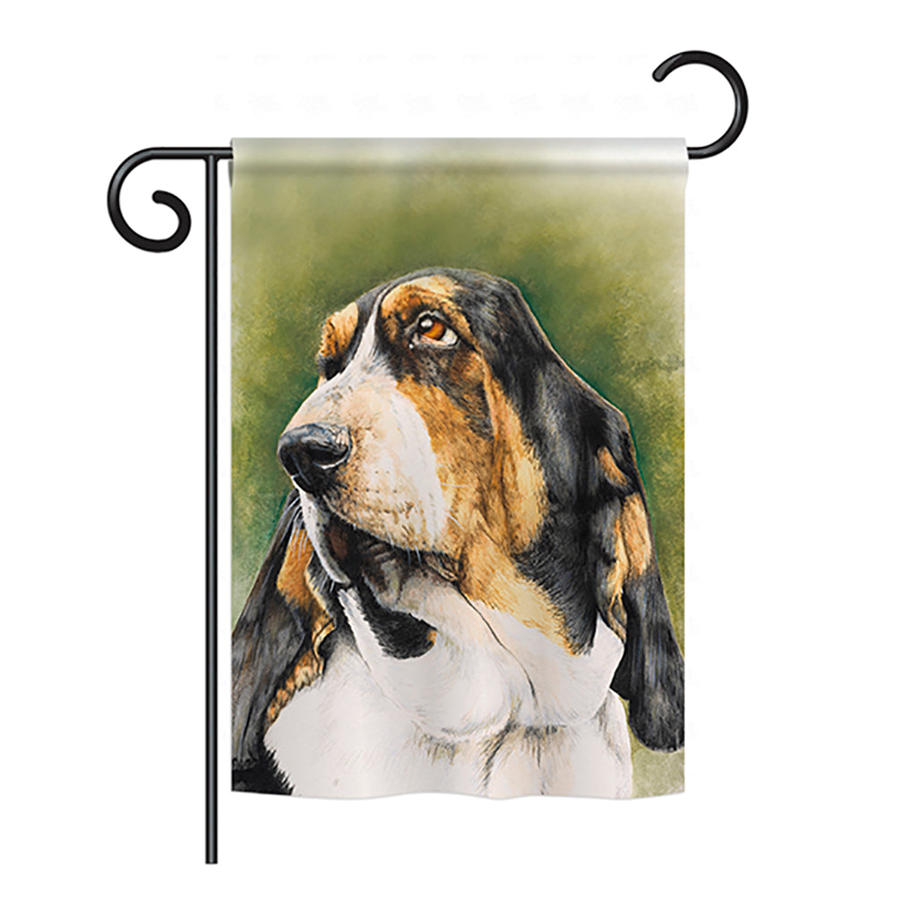 Breeze Decor Bd-Pt-G-110090-Ip-Bo-Ds02-Us Basset Hound Nature - Everyday Pets Impressions Decorative Vertical Garden Flag - 13 X