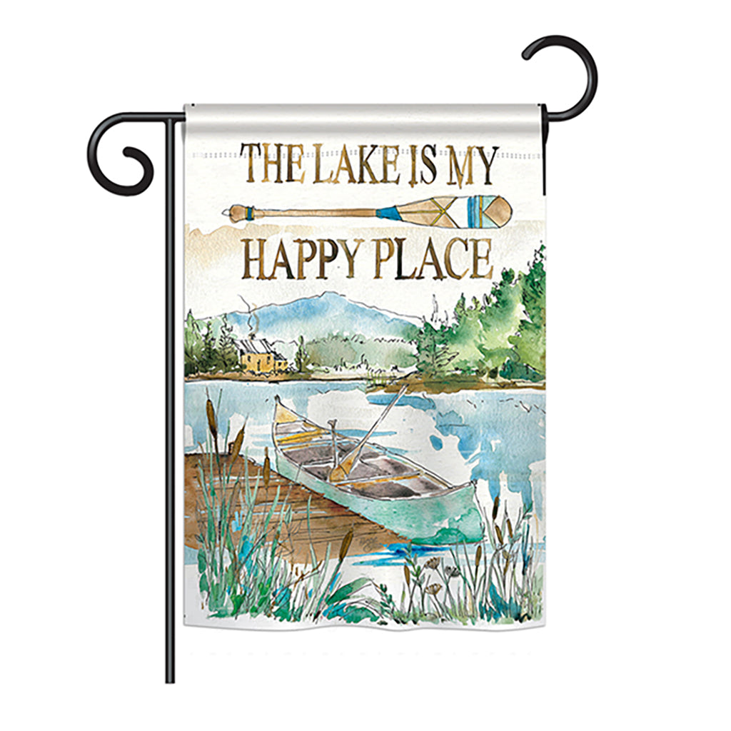 Breeze Decor Bd-Ou-G-109070-Ip-Bo-Ds02-Us 13 X 18.5 In. Lake Is Happy Place Nature - Everyday Outdoor Impressions  Decorative Ve
