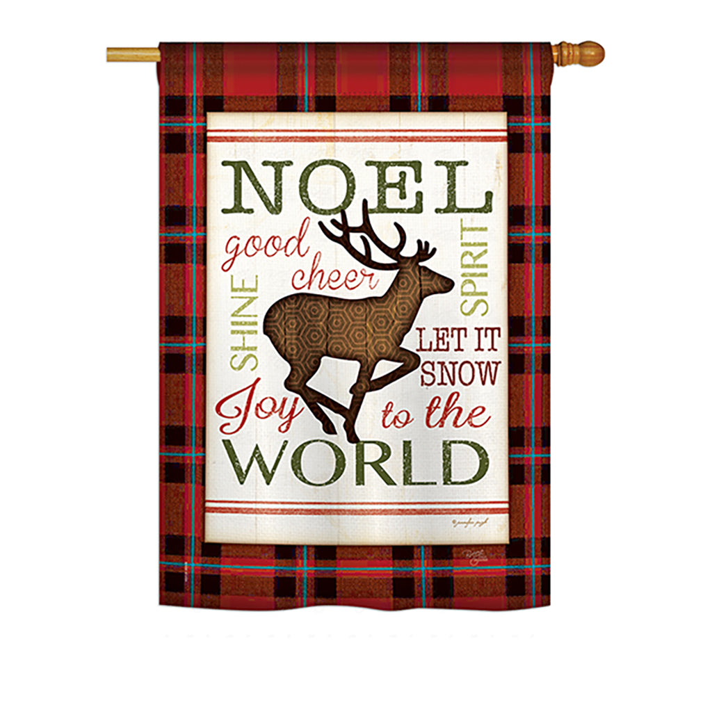 Breeze Decor Bd-Xm-H-114182-Ip-Bo-Ds02-Us Cheer To Reindeer Winter - Seasonal Christmas Impressions Decorative Vertical House Fl