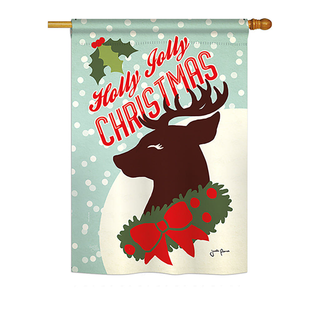 Breeze Decor Bd-Xm-H-114197-Ip-Bo-Ds02-Us Holly Jolly Christmas Winter - Seasonal Christmas Impressions Decorative Vertical Hous