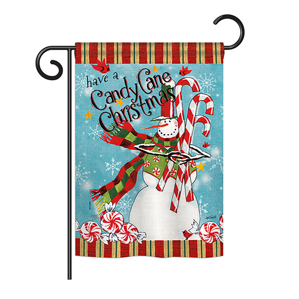 Breeze Decor Bd-Xm-G-114205-Ip-Bo-Ds02-Us Candy Cane Christmas Winter - Seasonal Christmas Impressions Decorative Vertical Garde