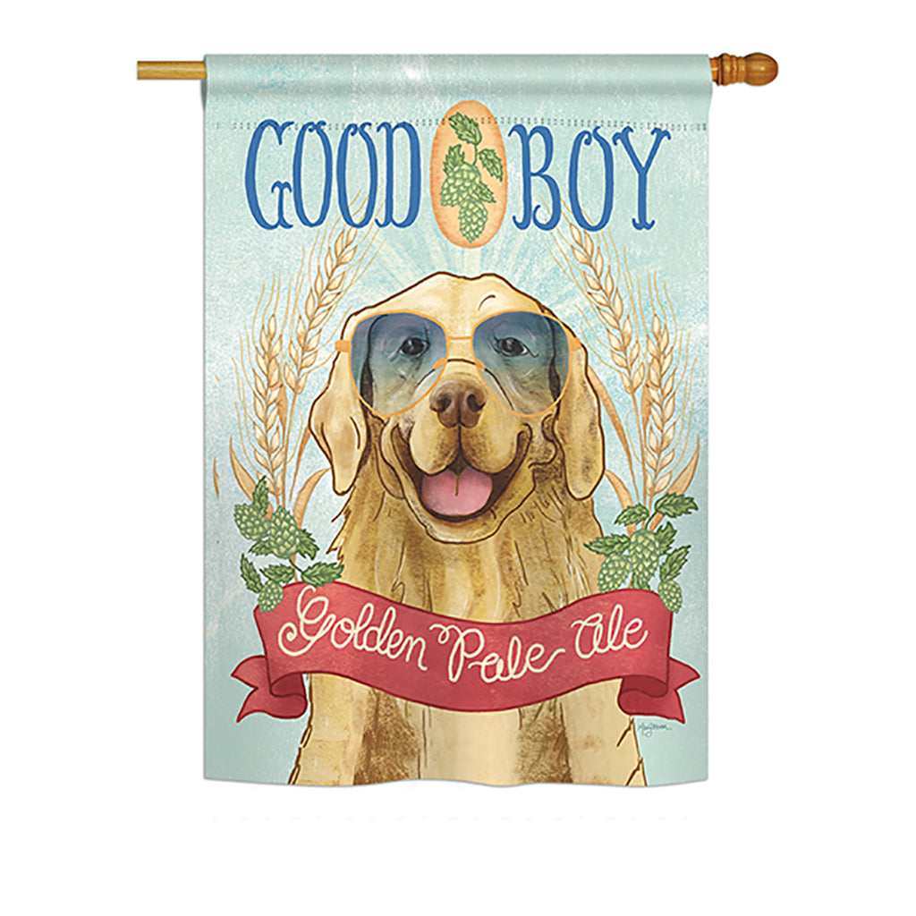 Breeze Decor Bd-Pt-H-110100-Ip-Bo-Ds02-Us Golden Pale Ale Nature - Everyday Pets Impressions Decorative Vertical House Flag - 28