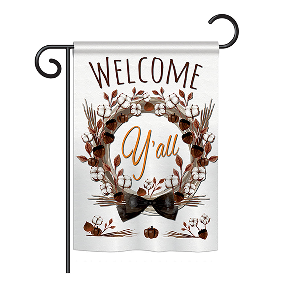 Breeze Decor Bd-Fl-G-104092-Ip-Bo-Ds02-Us Welcome Yall Cotton Reef Spring - Everyday Floral Impressions Decorative Vertical Gard