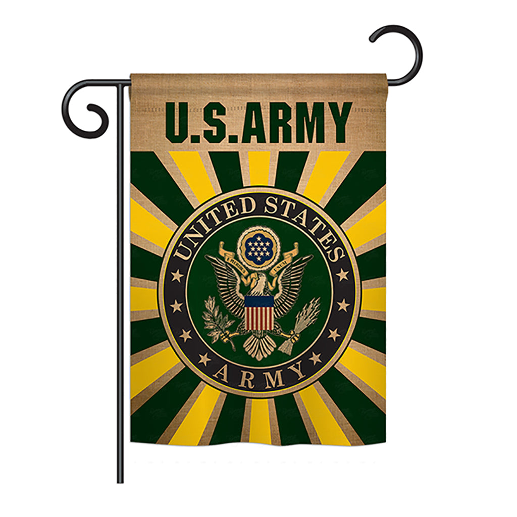 Breeze Decor Bd-Mi-G-108396-Ip-Db-Ds02-Us Army Burlap Americana - Everyday Military Impressions Decorative Vertical Garden Flag