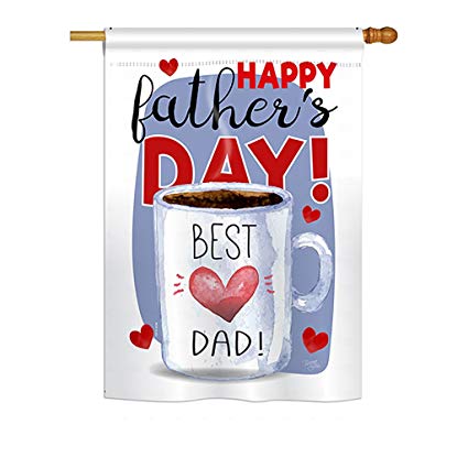 Breeze Decor Bd-Fd-H-115135-Ip-Bo-D-Us18-Bd 28 X 40 In. Happy Best Dad Day Summer Fathers Impressions Decorative Vertical Double