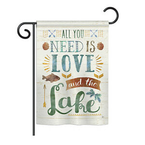 Breeze Decor Bd-Ou-G-109050-Ip-Bo-D-Us18-Wa 13 X 18.5 In. All You Need Is Love & Lake Nature Outdoor Impressions Decorative Vert