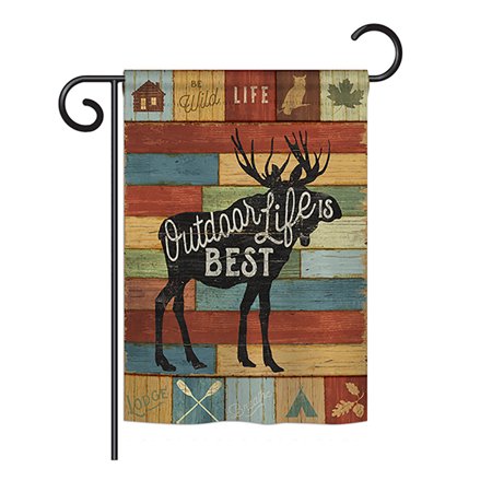 Breeze Decor Bd-Ou-G-109051-Ip-Bo-D-Us18-Wa 13 X 18.5 In. Outdoor Life Is Best Nature Impressions Decorative Vertical Double Sid