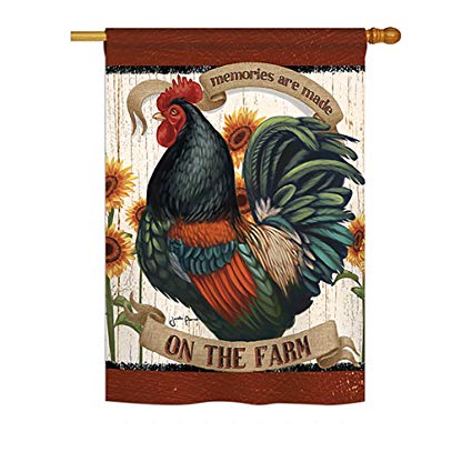 Breeze Decor Bd-Fa-H-110116-Ip-Bo-D-Us18-Wa 28 X 40 In.Memories On The Farm Nature Animals Impressions Decorative Vertical Doubl