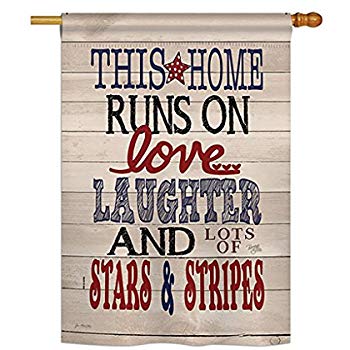 Breeze Decor Bd-Pa-H-111084-Ip-Bo-D-Us18-Sb 28 X 40 In. This Home Star & Stripes Americana Patriotic Impressions Decorative Vert