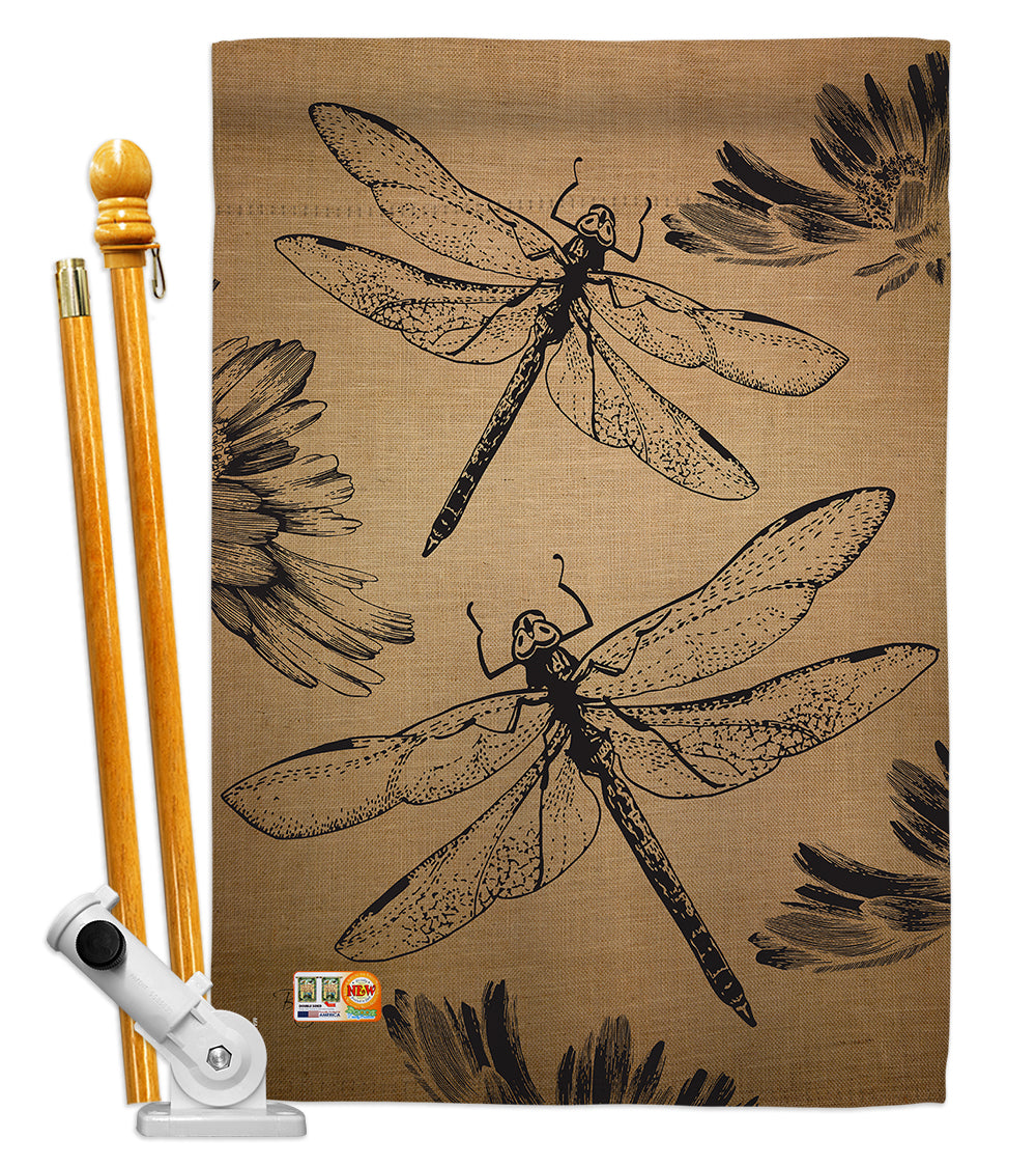 Breeze Decor Bd-Bg-Hs-104001-Ip-Bo-D-Us15-Bd 28 X 40 In. Dragonfly Garden Friends Bugs & Frogs Impressions Decorative Vertical D