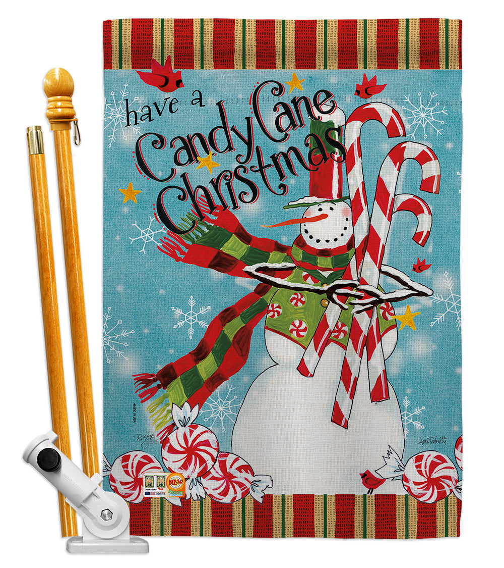 Breeze Decor Bd-Xm-Hs-114205-Ip-Bo-D-Us18-Wa 28 X 40 In. Candy Cane Christmas Winter Impressions Decorative Vertical Double Side