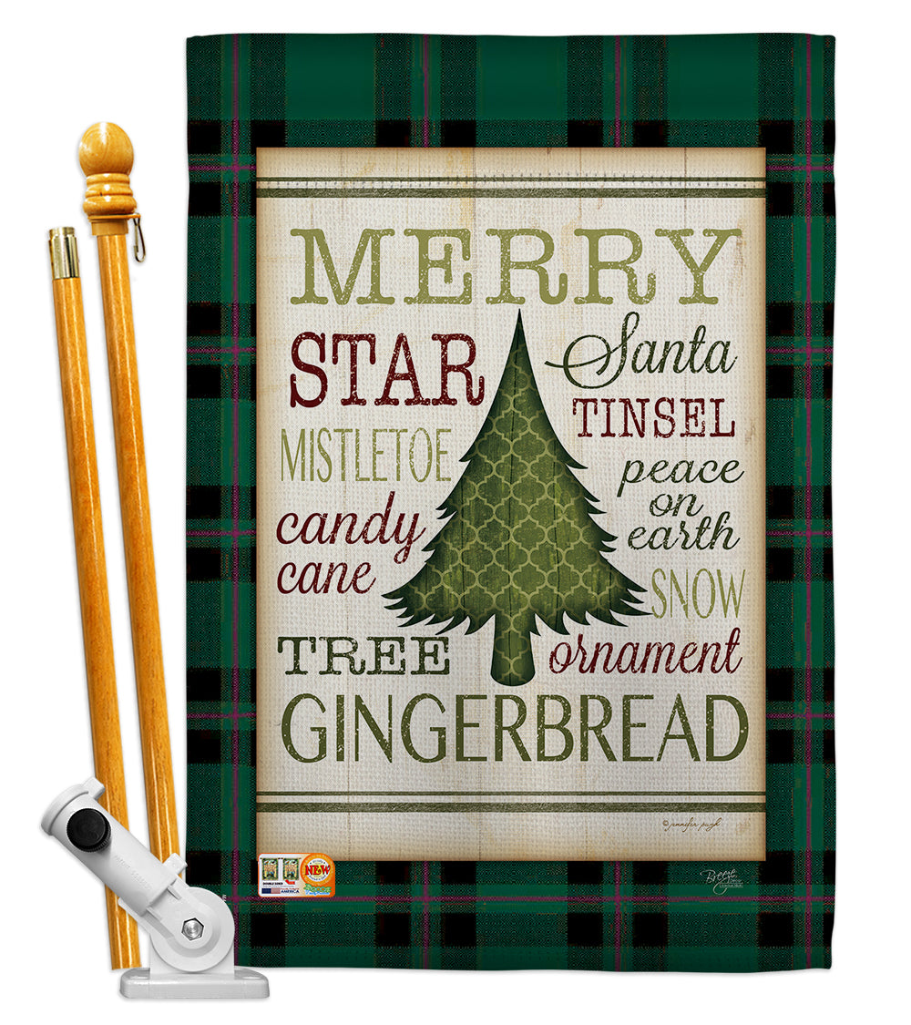 Breeze Decor Bd-Xm-Hs-114180-Ip-Bo-D-Us18-Sb 28 X 40 In. Oh Christmas Tree Winter Impressions Decorative Vertical Double Sided H