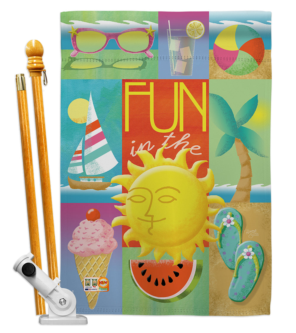 Breeze Decor Bd-Su-Hs-106065-Ip-Bo-D-Us12-Am 28 X 40 In. Summer Collage Fun In The Sun Impressions Decorative Vertical Double Si