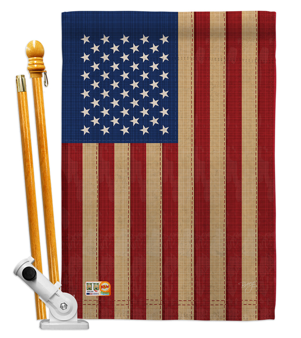 Breeze Decor Bd-Cy-Hs-108029-Ip-Bo-D-Us13-Bd 28 X 40 In. Usa Vintage Flags Of The World Nationality Impressions Decorative Verti