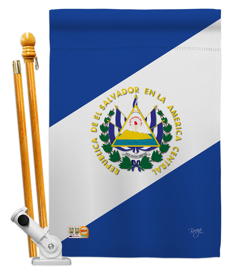 Breeze Decor Bd-Cy-Hs-108151-Ip-Bo-D-Us13-Bd 28 X 40 In. El Salvador Flags Of The World Nationality Impressions Decorative Verti