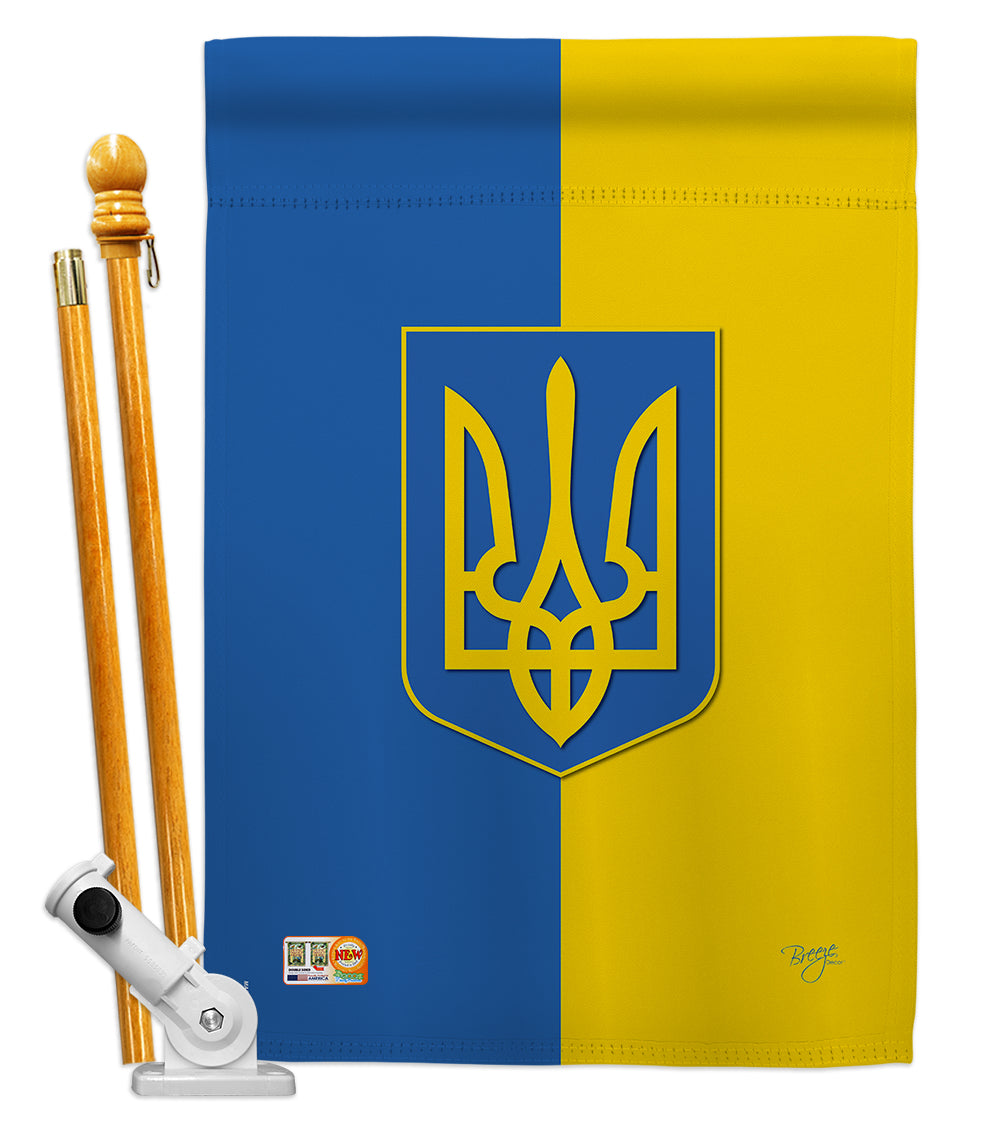 Breeze Decor Bd-Cy-Hs-108192-Ip-Bo-D-Us14-Bd 28 X 40 In. Ukraine Flags Of The World Nationality Impressions Decorative Vertical