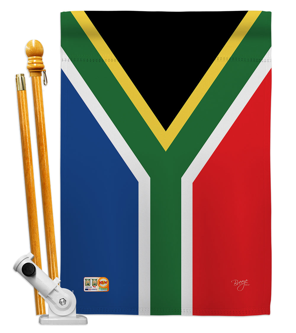 Breeze Decor Bd-Cy-Hs-108208-Ip-Bo-D-Us14-Bd 28 X 40 In. South Africa Flags Of The World Nationality Impressions Decorative Vert