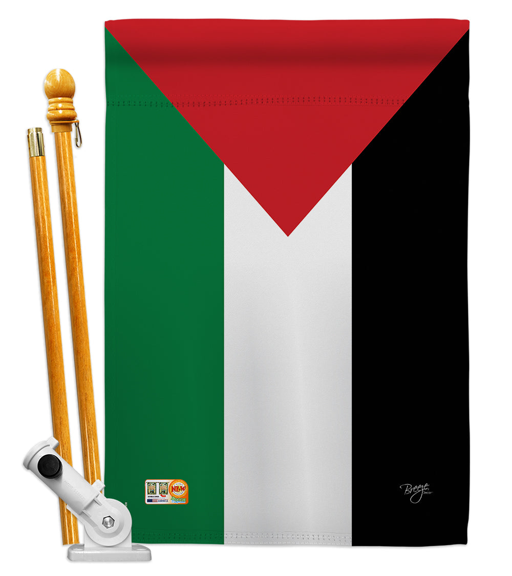Breeze Decor Bd-Cy-Hs-108228-Ip-Bo-D-Us14-Bd 28 X 40 In. Palestine Flags Of The World Nationality Impressions Decorative Vertica