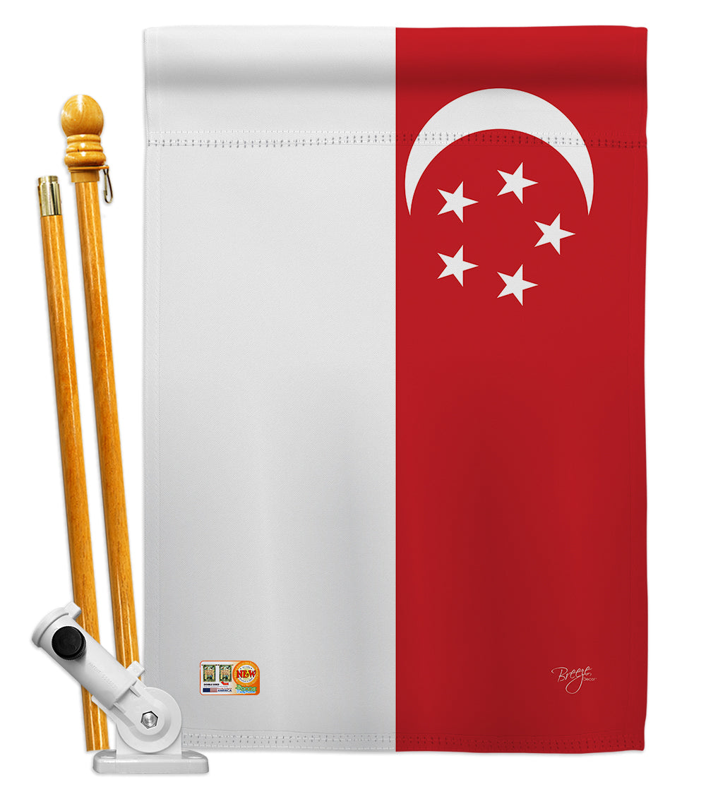 Breeze Decor Bd-Cy-Hs-108258-Ip-Bo-D-Us15-Bd 28 X 40 In. Singapore Flags Of The World Nationality Impressions Decorative Vertica